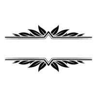 Elegant Floral Frame Divider in Black White, Illustration vector