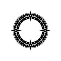 Black Geometric Circular with Starburst Elements on Light Gray Background vector