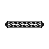 Simple Black Wave Pattern Ornament on White Background vector