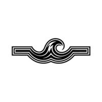 Minimalist Wave Element - Black and White vector