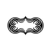 Elegant Black Swirl Frame, Minimalist , Isolated on White vector
