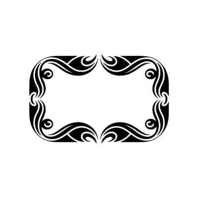 Art Nouveau Frame, Black and White Border, Decorative