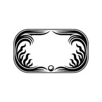 Decorative Ornamental Frame, Black and White, Art Deco Style, Isolated vector