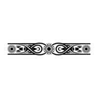 Geometric Border with Suns, Leaves, and Swirls on White vector