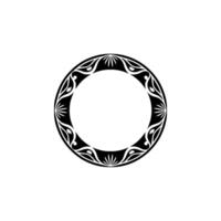 Decorative Circular Frame Black White vector