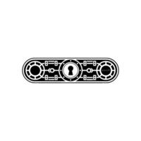 Geometric Lock with AMOR - Black White Abstract vector