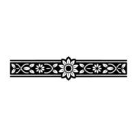 Ornate Floral Border - Black and White Pattern, Minimalist vector