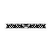 Elegant Black White Greek Key Border with Shell Motif vector