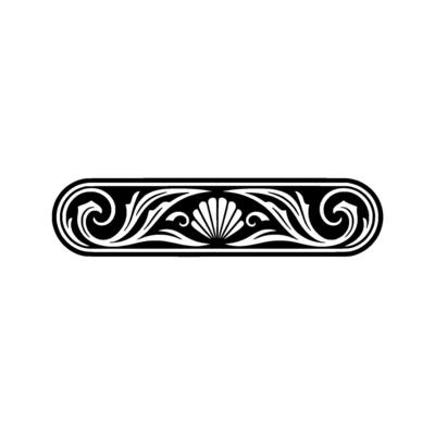Elegant Scroll Ornament Border, Black and White, Decorative Element