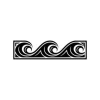 Decorative Black Wave Border on White Background vector
