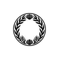 Elegant Minimalist Wreath with Shells and Leaves, Illustration vector