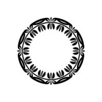 Elegant Black Floral Frame- on Cream Background vector