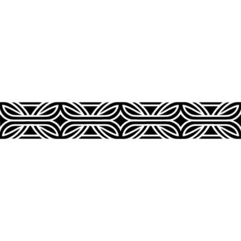 Geometric Border Black White Repeating Pattern on White Background vector