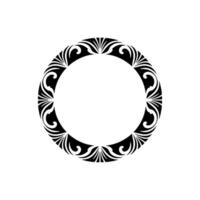Elegant Circular Ornament in Black, and White vector