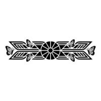 Geometric Border with Butterflies Abstract , Minimalist Style vector