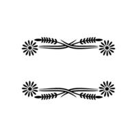 Minimalist Floral Line Art Border Elements on White vector