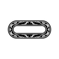 Decorative Oval Frame in Art Nouveau Style on Grayscale Background vector