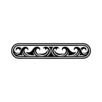 Decorative Wave Border Element Black White vector