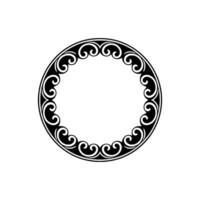 Elegant Black and White Decorative Circle Frame Element on White vector