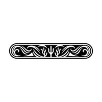 Ornamental Black White Border with Abstract Floral Wave Motifs vector