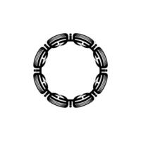 Modern Abstract Geometric Circle Frame, Black and White, Minimalist vector