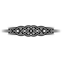 Elegant Celtic Knotwork Border with Floral Elements, Black White vector