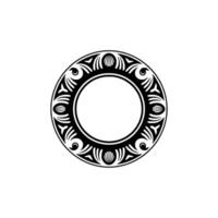 Elegant Black and White Decorative, Circular Frame vector