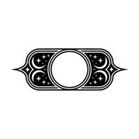Elegant Celestial Frame Black and White Star and Moon vector