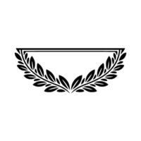 Elegant Laurel Wreath Frame - Black and White Minimalist vector