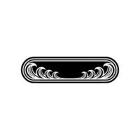 Black White Wave Crest Frame - Minimalist Ornamental vector