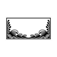Elegant Ocean Wave Frame vector