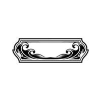 Ornate Black White Frame with Scrollwork, Elegant and Decorative vector