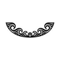 Ornamental Wave Shell , Black on White, Decorative Element vector