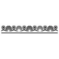 Geometric Wave and Sun Border, Black and White , Decorative Element vector