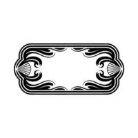 Elegant Black and White Art Deco Frame with Shells vector