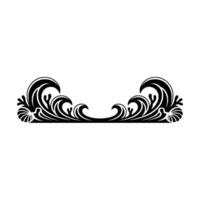 Ornate Black Wave Border on White Elegant vector