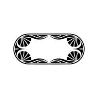 Art Deco Oval Frame, Black and White Decorative Element vector