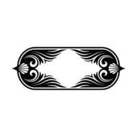 Ornate Black Scrollwork Rectangular Frame on White Background vector