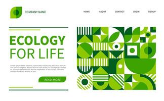 Environment ecology landing page with eco pattern vector