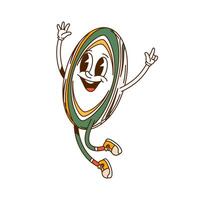 Cartoon groovy sport character with happy face vector