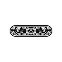 Elegant Leaf Border in Black and White - Decorative Element vector