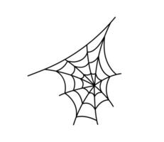 Cartoon groovy Halloween cobweb isolated symbol vector