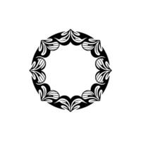 Elegant Black White Floral Frame on Soft Gray Background vector
