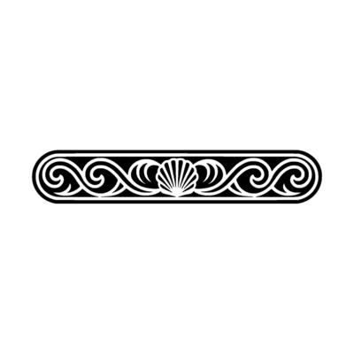 Elegant Black, White Seashell Border