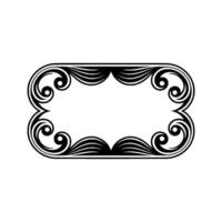 Elegant Black White Scrollwork Frame, Decorative Border Element vector