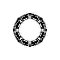 Ornate Black Ring on White Decorative Element vector