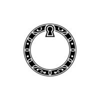 Decorative Keyhole Frame - Black and White Minimalist vector