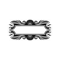 Elegant Black Scroll Frame Ornament on White Background vector