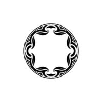 Tribal Circular Frame, Black and White, Modern Decorative Border vector