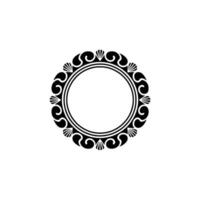 Elegant Black and White Circular Frame, Ornamental for Branding vector